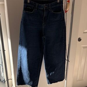Uniqlo Dark Blue Flare & Wide Leg Jeans
